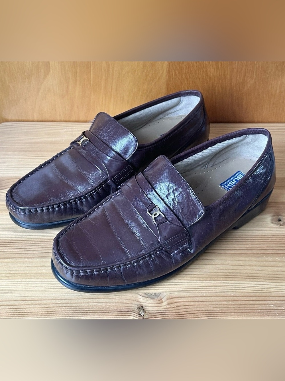 Nunn Bush Men’s Size 9 5E Brown Leather Square Toe Loafer Slip-On Dress Shoes